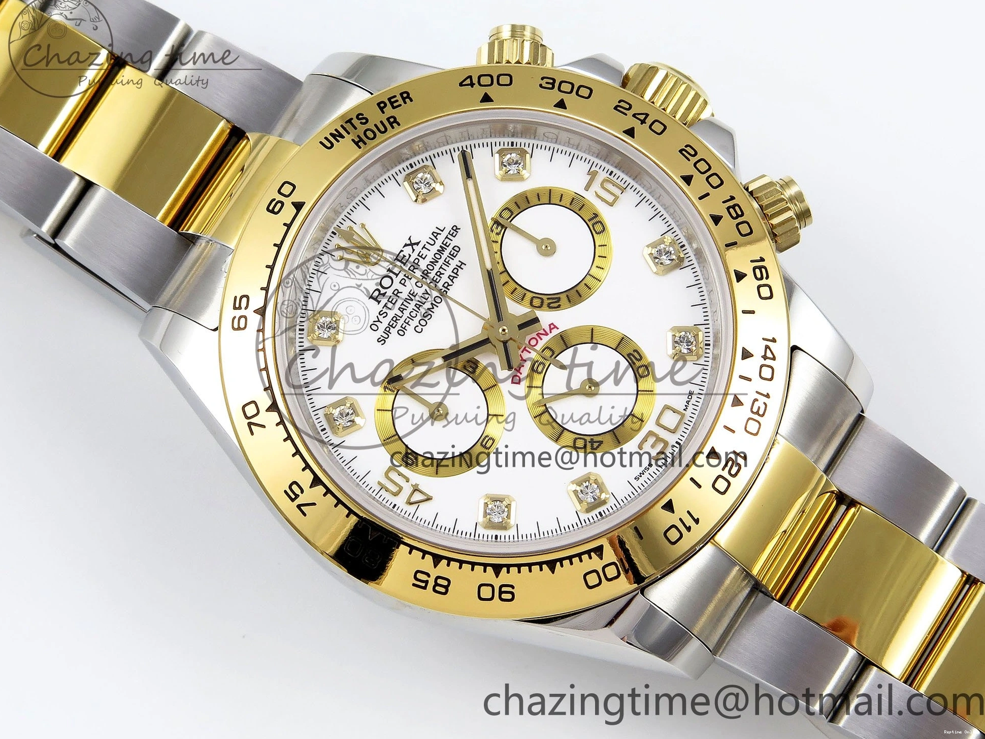 0204 Daytona 116523 SS YG VRF 1:1 Best Edition White Diamonds Dial on SS YG Bracelet A Premium 1644
